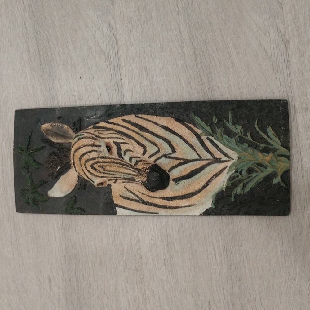 Ceramic Zebra wall art piece